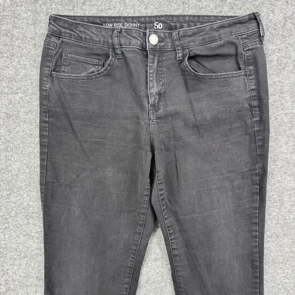 SO Womens High Rise Skinny Jeans Black Wash Stretch Denim Size 15 Casual  y2k